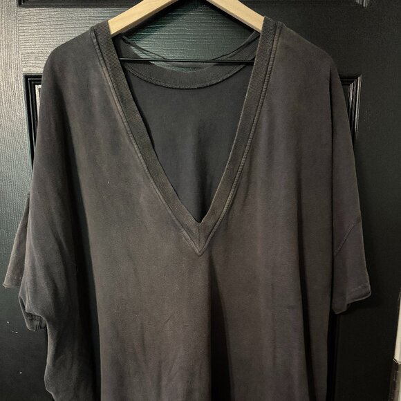 Free People Tops - NWOT Free People Oversized Short Sleeve V neck Tee Tunic Medium